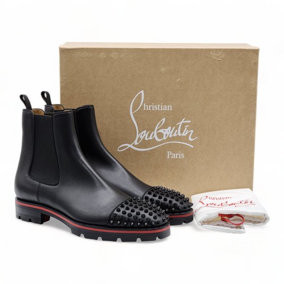 Christian Louboutin Melon Spikes Boots Calfskin 42.5 $1495 - Picture 2 of 9